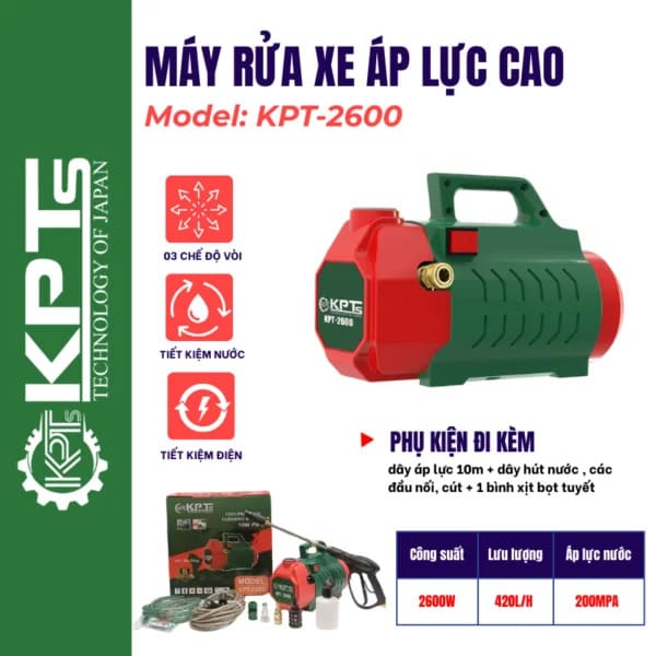 Máy Rửa Xe Áp Lực Cao KPTs KPT-2600
